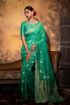 Picture of SeaFoam Span Cotton Jacquard Woven Saree with Blouse