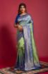 Picture of Green Banarasi Silk Blend Jacquard Woven Saree with Blouse