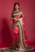 Picture of Gajri Banarasi Silk Blend Jacquard Woven Saree with Blouse